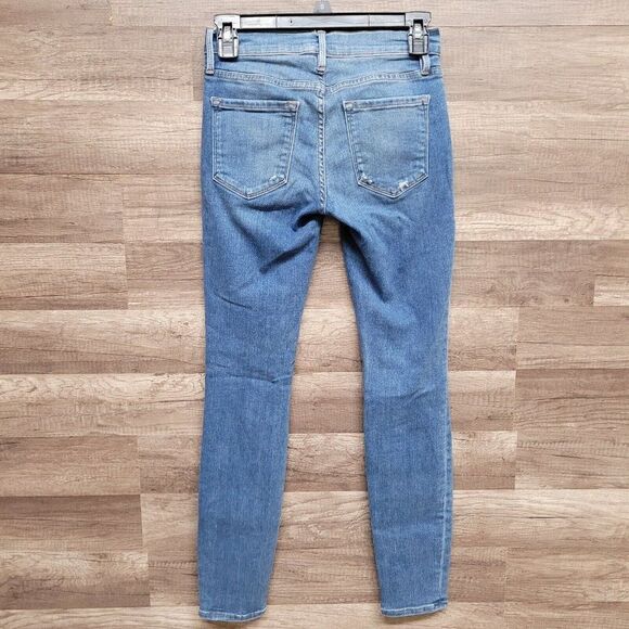 Frame‎ Denim Le Skinny de Jeanne Jeans Distressed Blue Light Wash Womens 25 - Picture 4 of 14